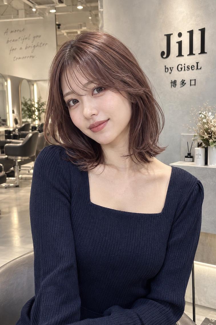 ミディアム jill by gisel 博多のヘアスタイル