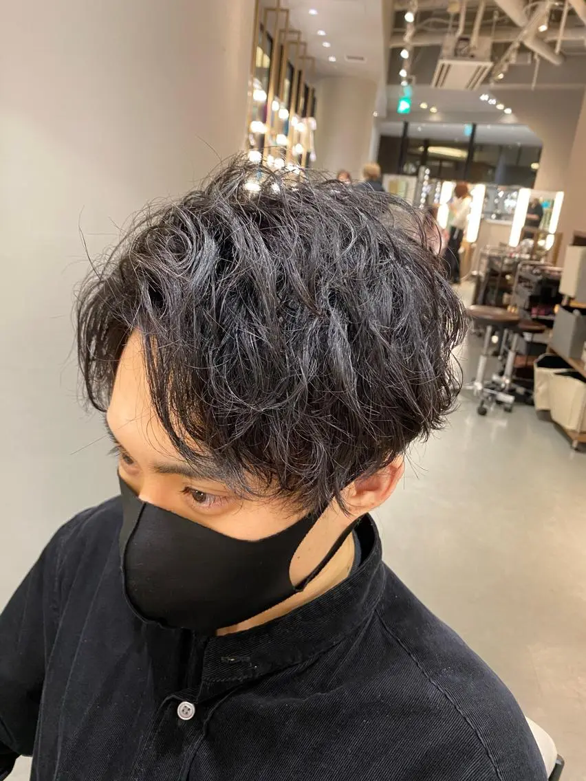 ショート パーマ メンズ カット パーマ 梅田茶屋町メンズ 専門美容師 山元一平のヘアスタイル