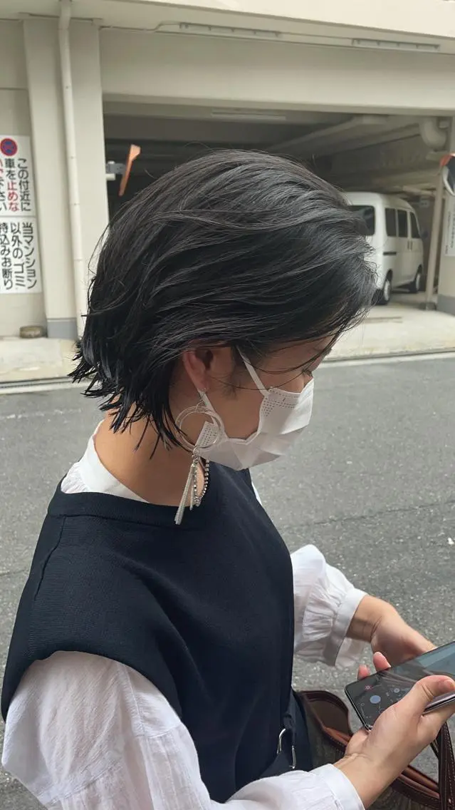 ショート カット やまさきえりこ ニュアンスパーマのヘアスタイル