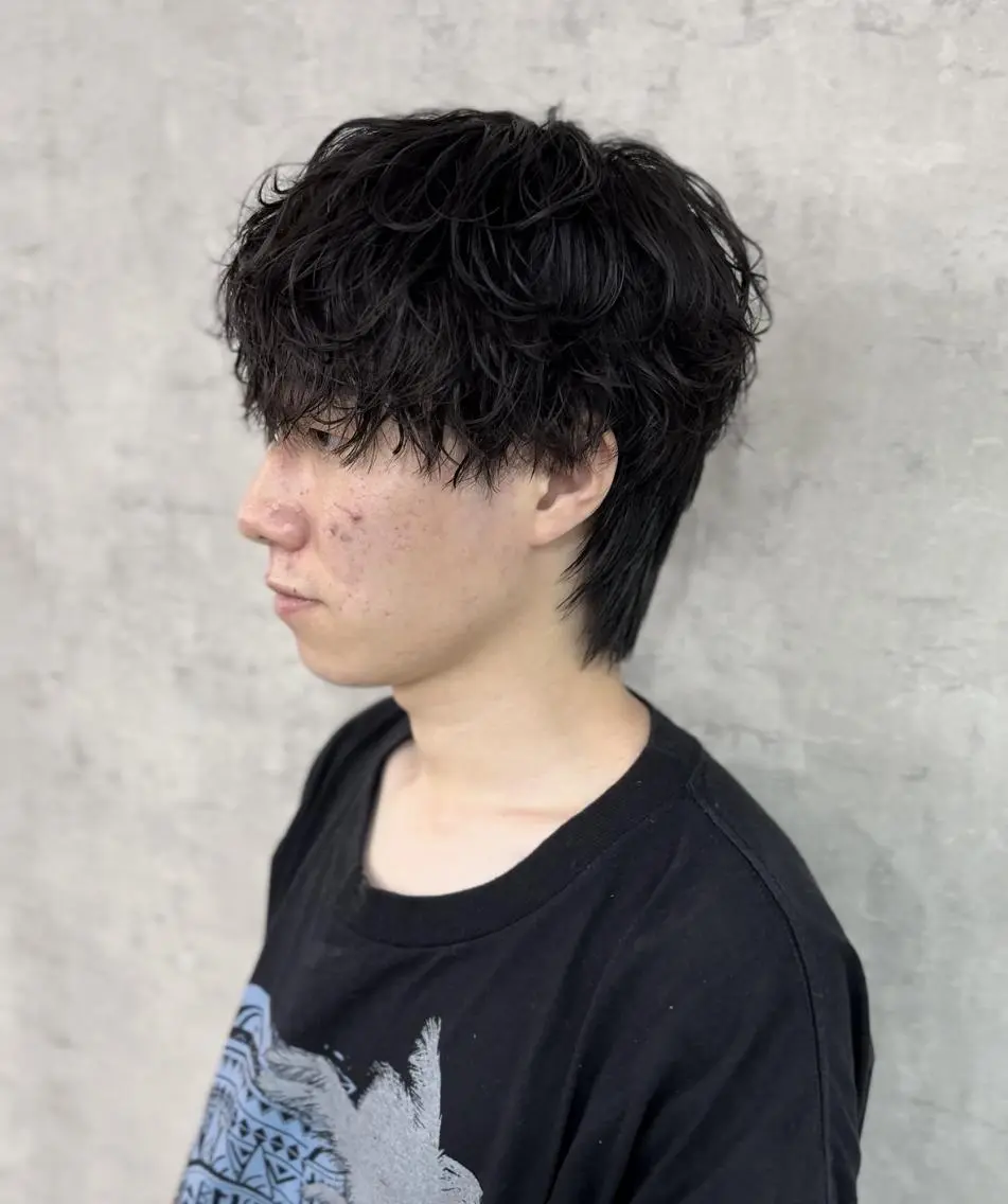 ミディアム ミディアムパーマ ウルフカット カット パーマ トリートメント ヘアセット Men's Eir Kodamaのヘアスタイル