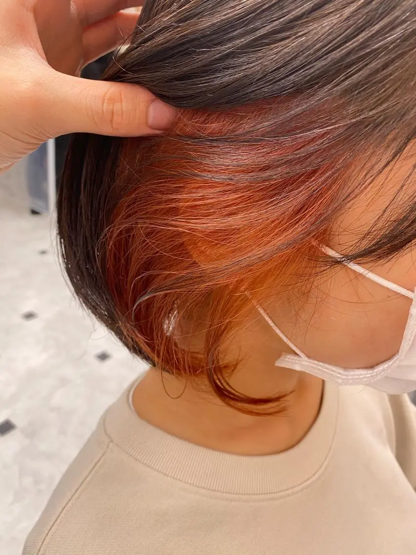 ミディアム カラー ヘアアレンジ レイヤーダブルカラー KYONのヘアスタイル
