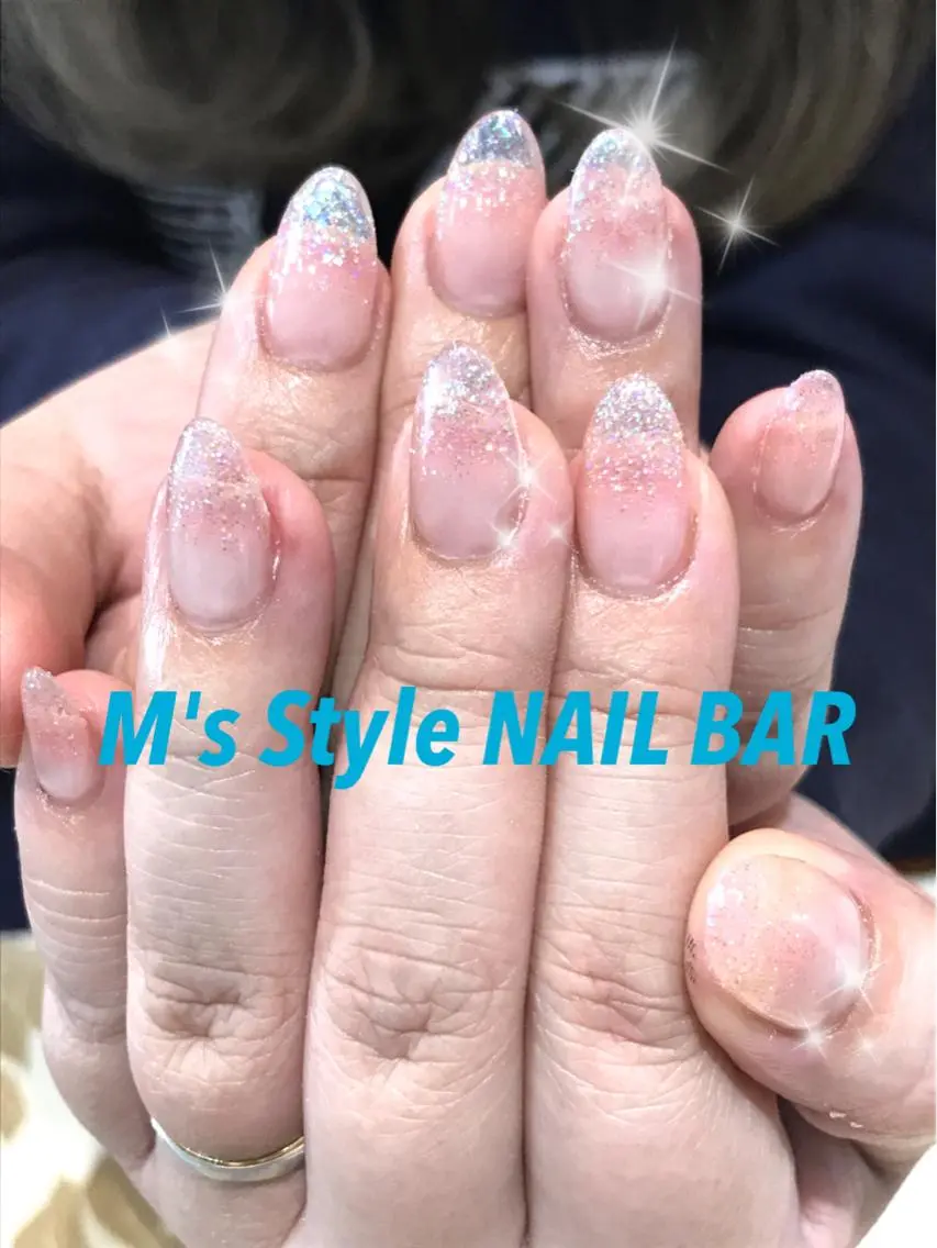 ネイル グラデーション ラメ(グリッター) ラメグラデーション ハンドネイル M's Style NAIL BARのネイルデザイン