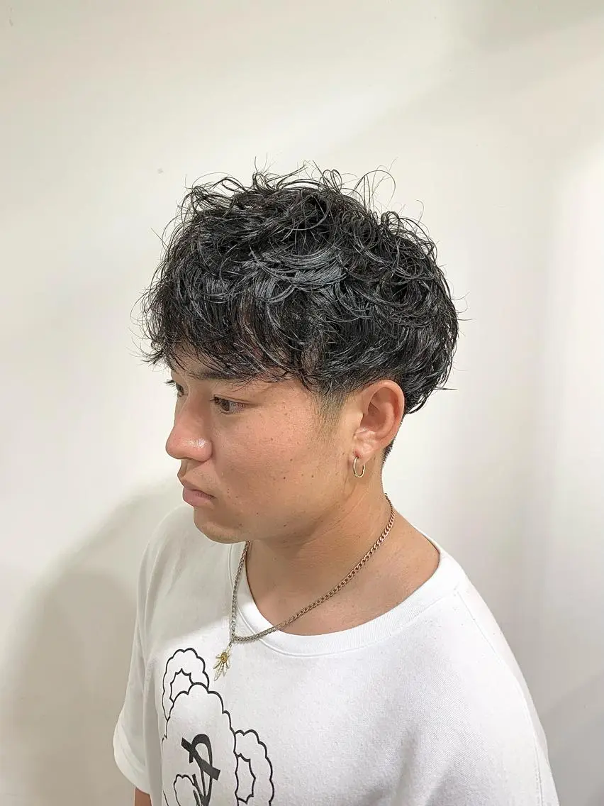 ショート パーマ メンズ マッシュ メンズパーマ 竹内 康浩のヘアスタイル