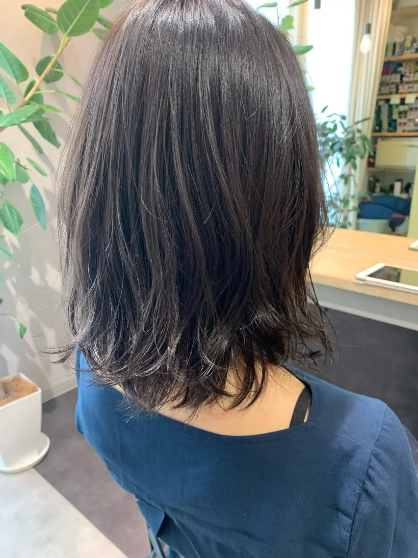 ミディアム カラー ブリーチ 透明感カラー ブリーチなしカラー hubhair レイヤー/透明感のヘアスタイル