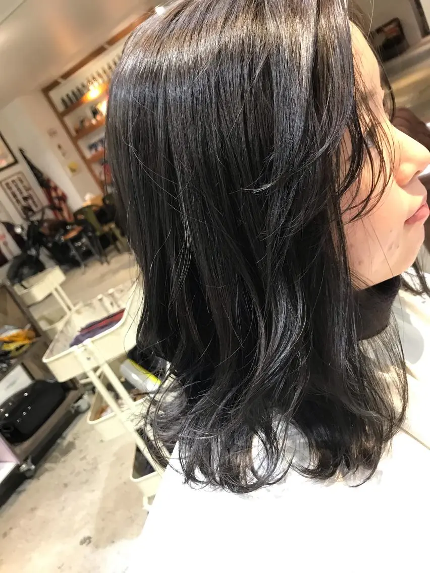 ミディアム カラー パーマ ヘアアレンジ メンズ キッズ 透明感カラー Forest. -髪質改善-のヘアスタイル