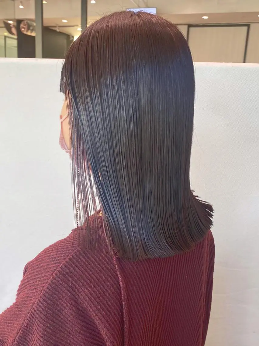 ミディアム パーマ カラー ヘアアレンジ ブラウンカラー カット ヘアカラー トリートメント ITbyALBUM 八王子店のヘアスタイル