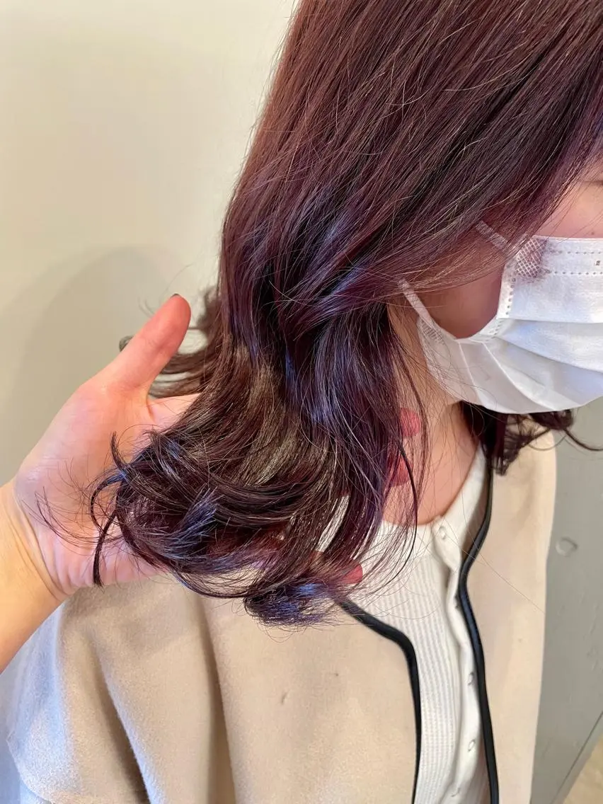 セミロング カラー ボルドーカラー カット ヘアカラー ラーム 乃木店のヘアスタイル