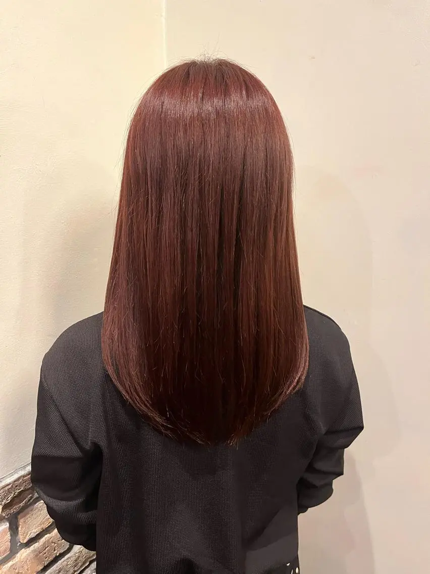 ロング カラー ピンクカラー 古川 尚実のヘアスタイル