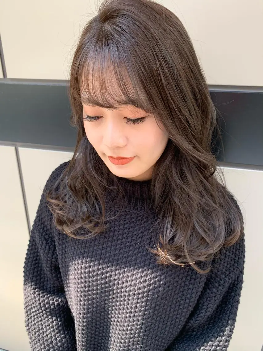 ミディアム カラー グレージュ ヘアカラー トリートメント レイヤー/大人メンズ パーマ🌀 平島拓也のヘアスタイル
