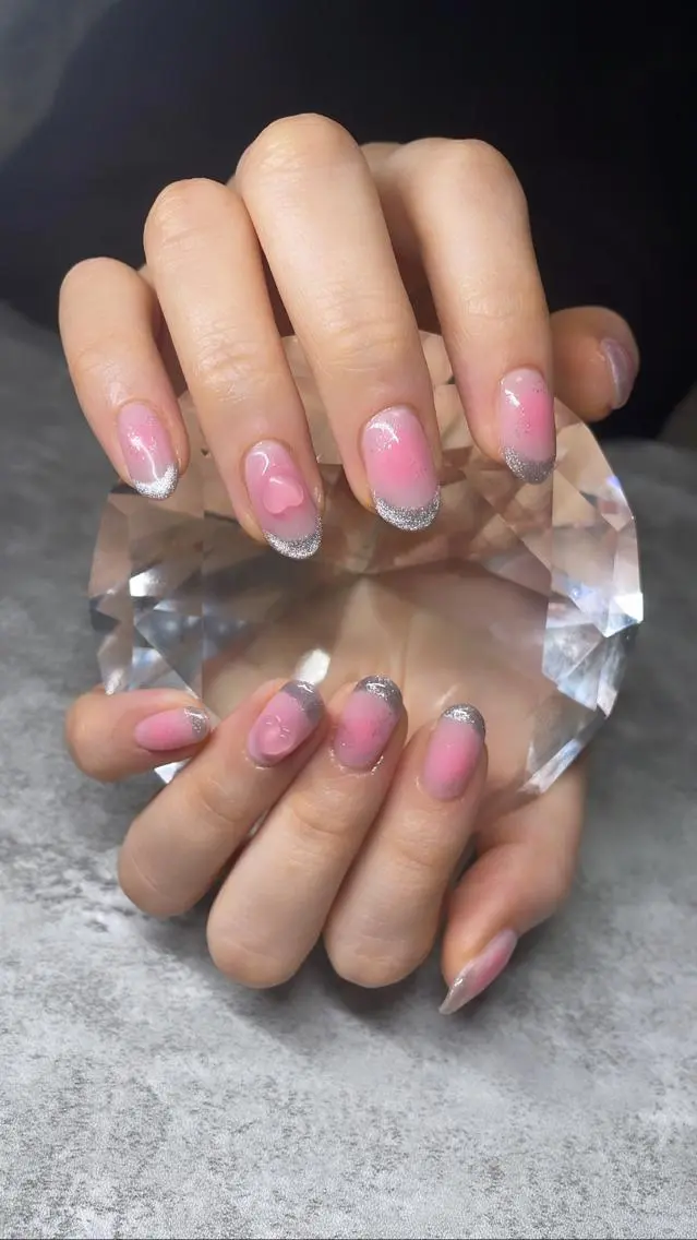 ネイル チークネイル フレンチネイル マグネットネイル マグネットフレンチ ハンドネイル shark_nail Aのネイルデザイン