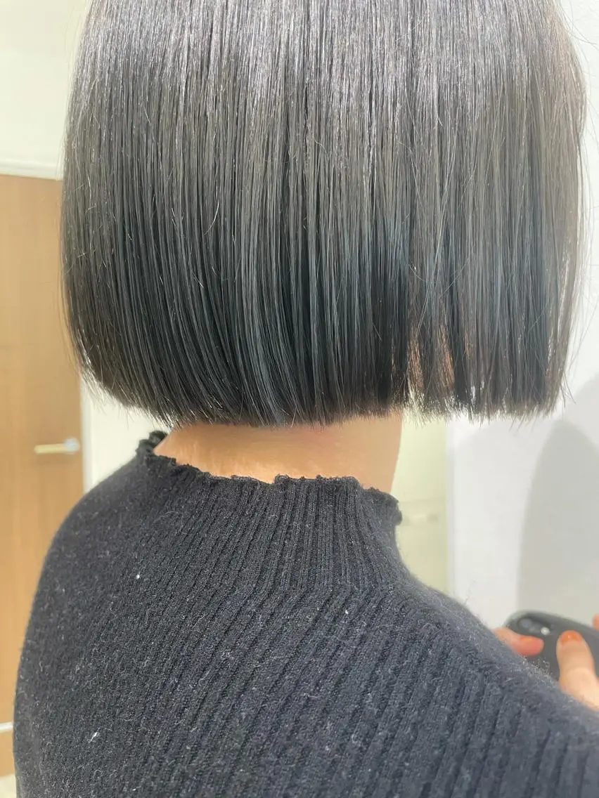 ミディアム ボブ カット ヘアカラー 店長福島成美/髪質 改善縮毛矯正/カラーのヘアスタイル