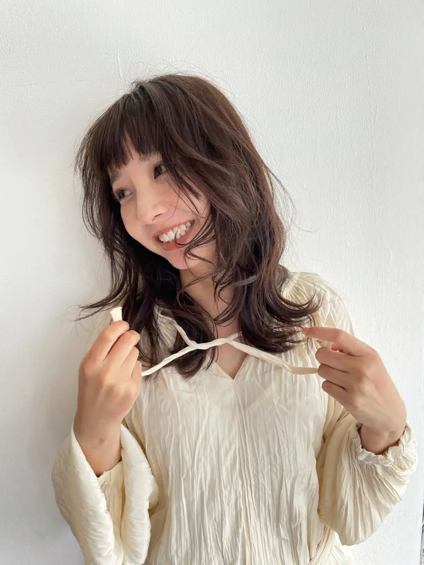 ミディアム 似合わせカット 迫留由弥のヘアスタイル