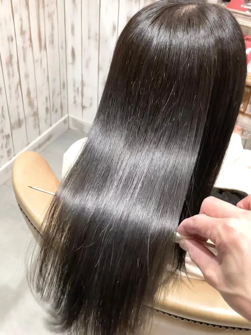 ロング ヘアカラー 縮毛矯正 【ailes】品川 隆博のヘアスタイル