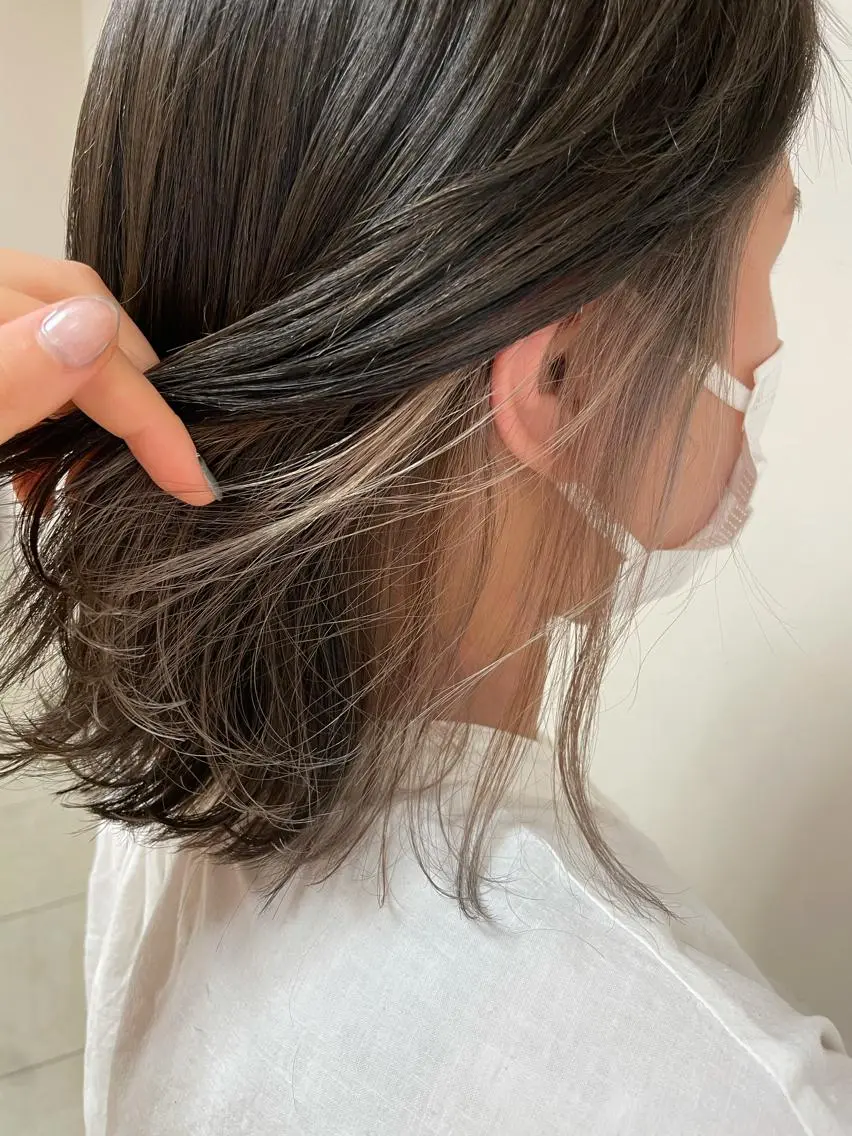 ミディアム カラー ヘアアレンジ ヘアカラー トリートメント 【Sweep】おじま のぞみのヘアスタイル