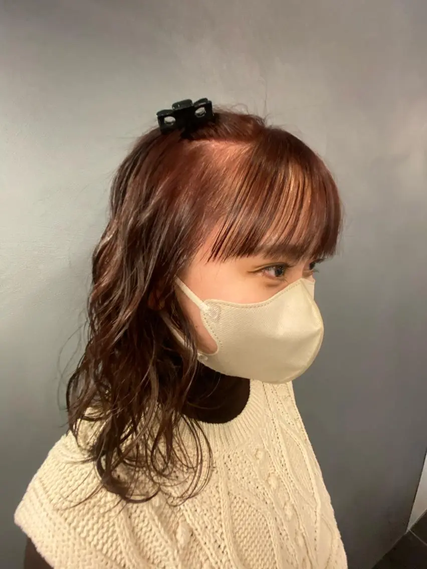 ミディアム カラー ベージュカラー ブリーチ 透明感カラー ダブルカラー ブリーチなしカラー 砂原 ひよりのヘアスタイル