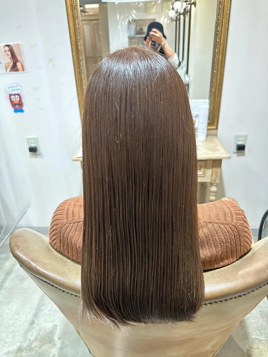 ロング カラー グレージュ ロング 馬渕 拓海のヘアスタイル