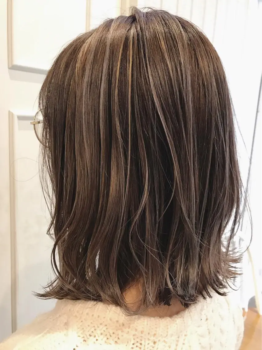 ミディアム カラー ベージュカラー ハイライトカラー ハイライト 🫟Blanco🫟 Color&Careのヘアスタイル