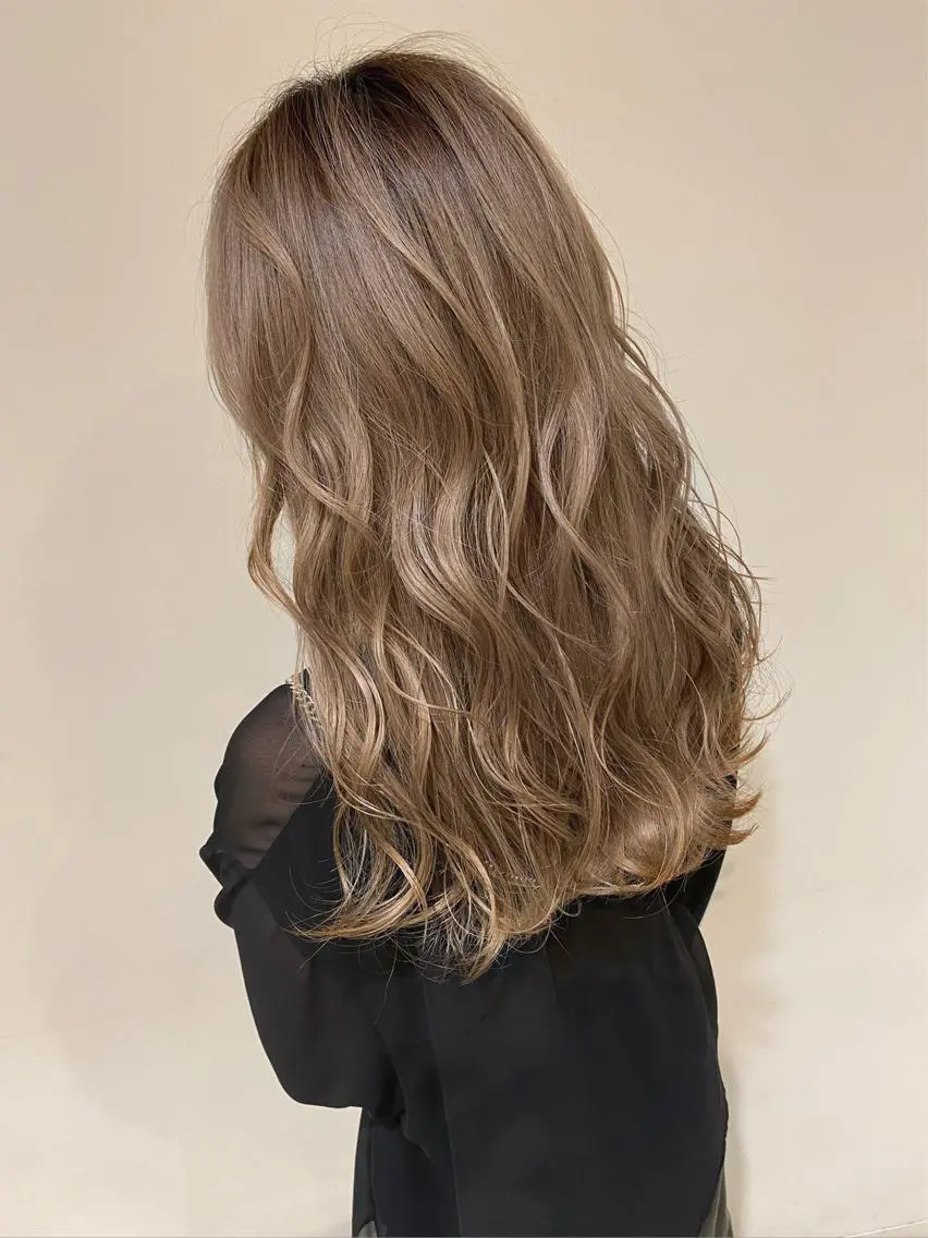 ロング カラー 髪質改善カラー韓国風 レイヤーtudaのヘアスタイル