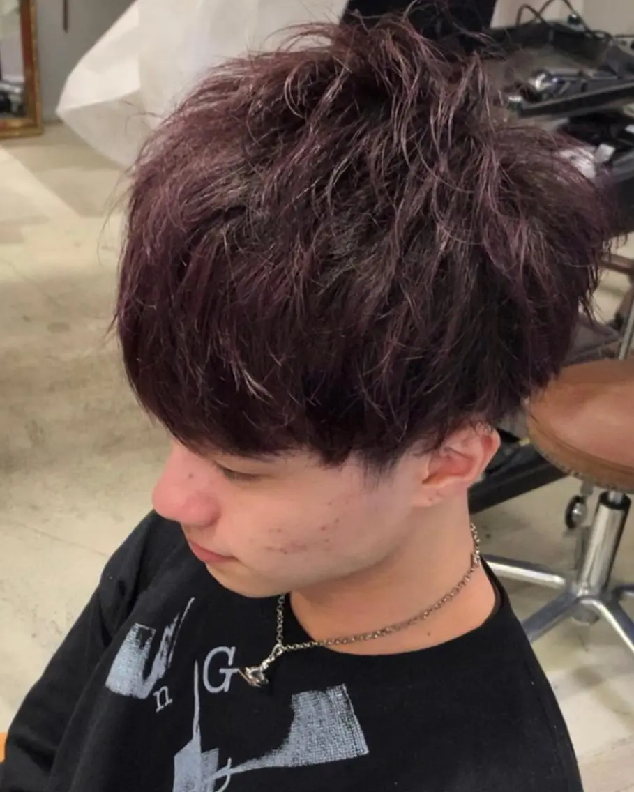 ショート カラー パーマ ヘアアレンジ メンズ 野木 良平のヘアスタイル