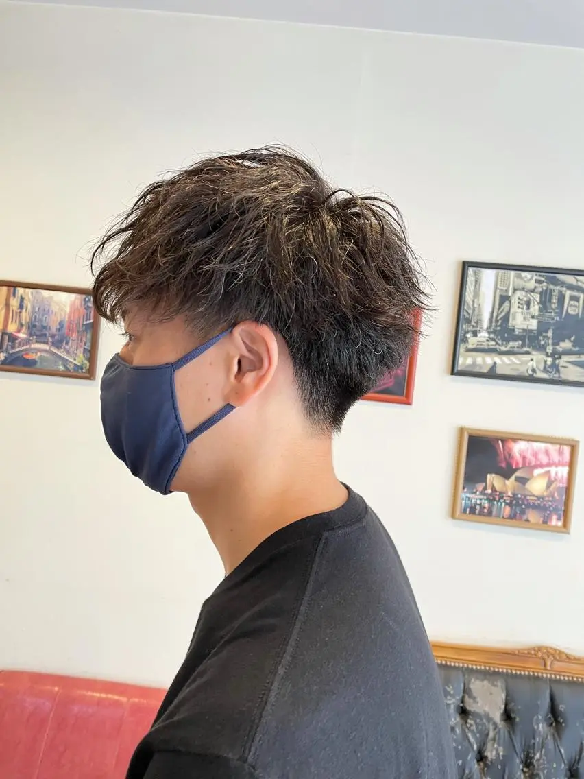 パーマ メンズ 髪質改善×白髪ぼかし 美容師✂️武澤龍賀のヘアスタイル