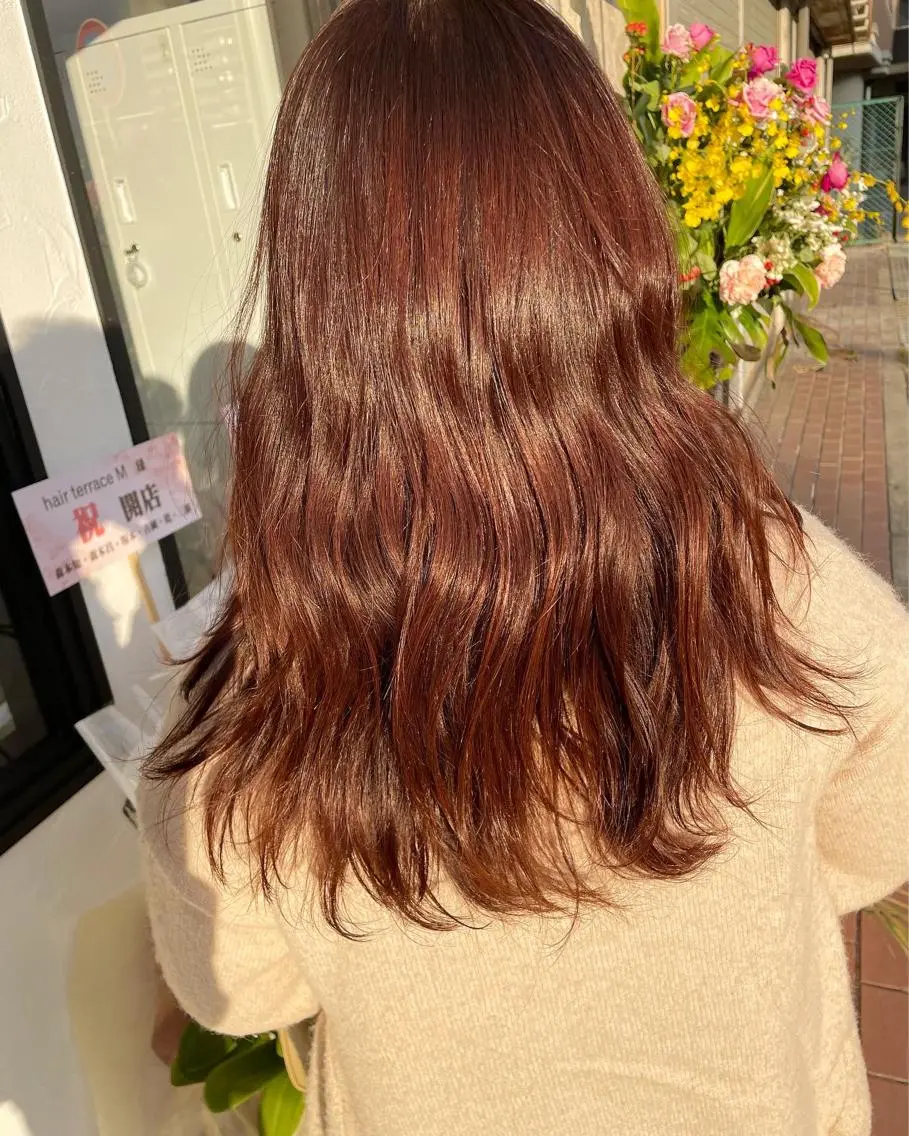 ロング ショートボブ 韓国風カラー ボブ ハイライト 髪質改善 hair terra ce M奈良店のヘアスタイル