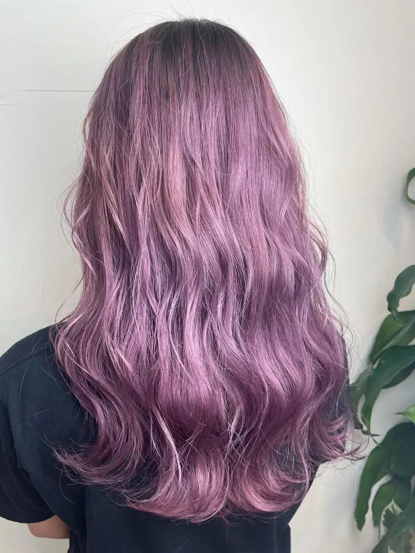 ロング カラー ラベンダーカラー ラベンダーピンク ピンクカラー カット ヘアカラー WEST OLAND加藤圭介のヘアスタイル