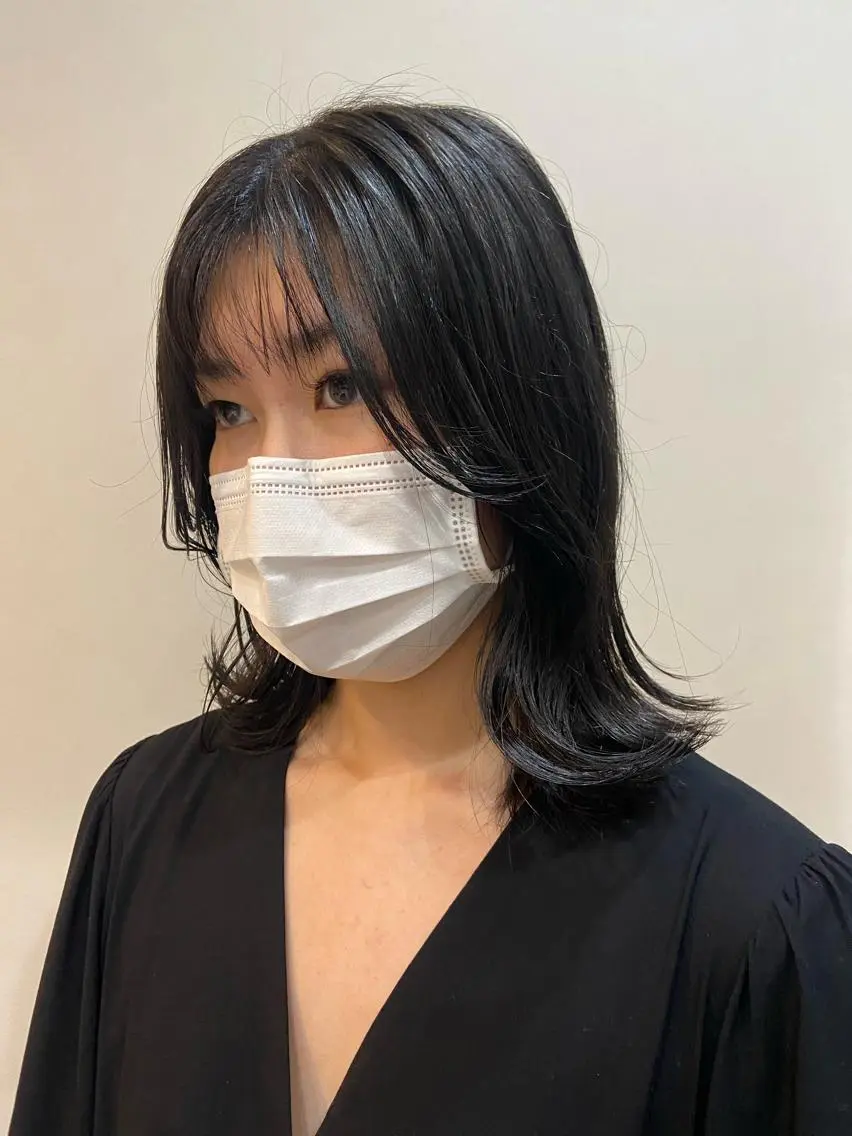 ミディアム 韓国風ヘア レイヤーカット ボブ/透明感カラー 🧸YUI❤️のヘアスタイル