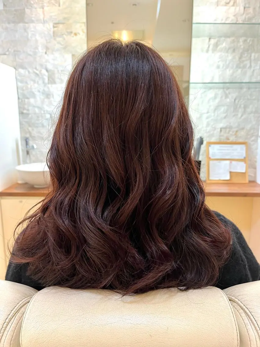 セミロング カラー セミロングパーマ ブリーチ イルミナカラー ブリーチなしカラー ピンクカラー 後藤 瑞季のヘアスタイル