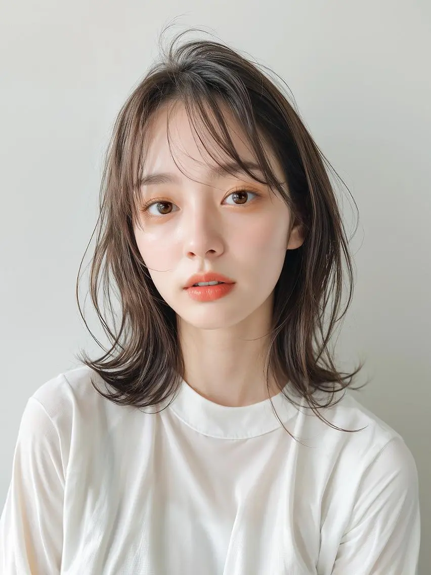 ミディアム カット ヘアカラー kuschel ホリグチのヘアスタイル