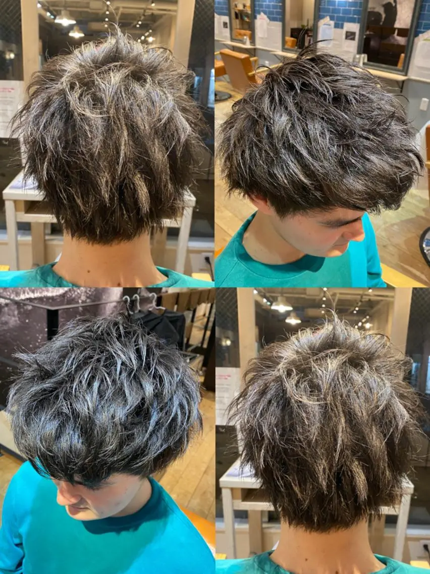 ショート カラー パーマ ヘアアレンジ メンズ カット 🔥メンズパーマ 特化 渡辺一翔のヘアスタイル