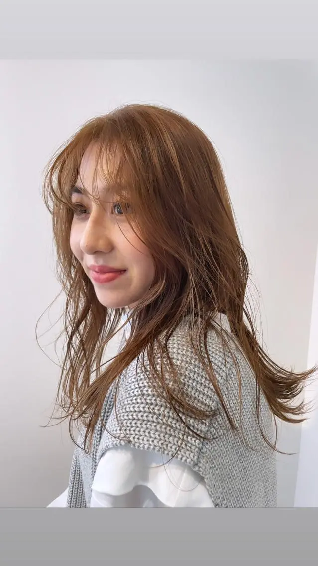 セミロング カラー ベージュカラー ブリーチ HIBIKI/原宿 ハッシュカット🪄のヘアスタイル