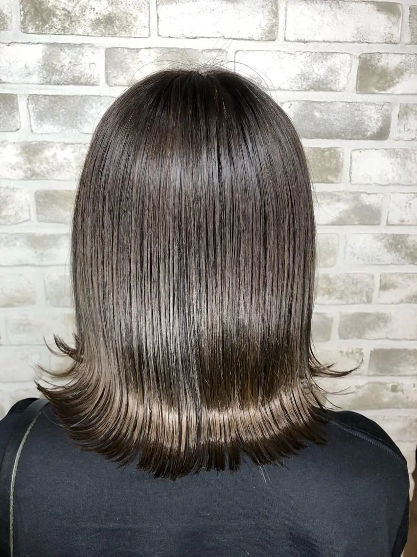 ミディアム カラー トッチ 艶髪髪質改善のヘアスタイル