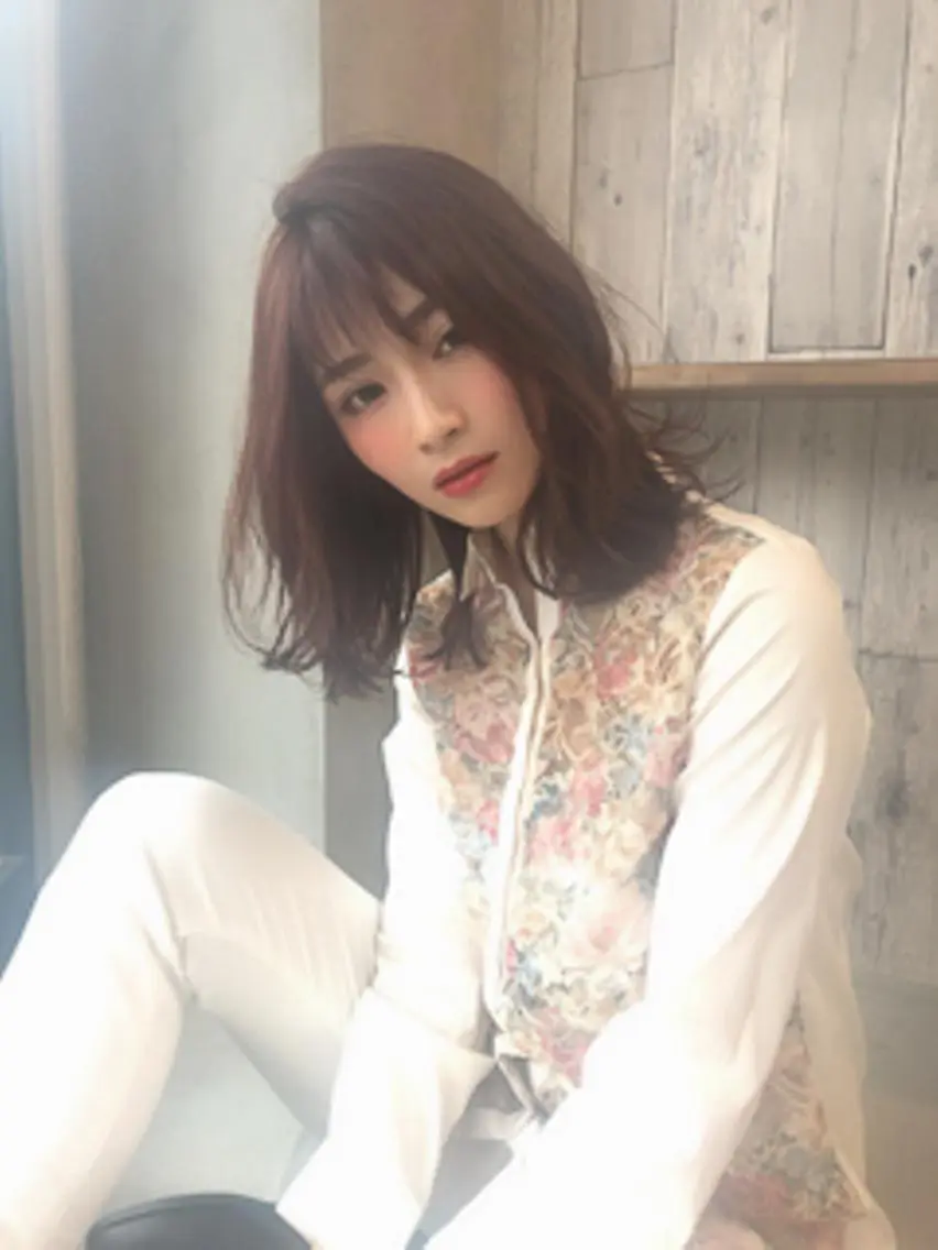 ミディアム カラー カット ヘアカラー トリートメント 髪質改善shoma mikiのヘアスタイル