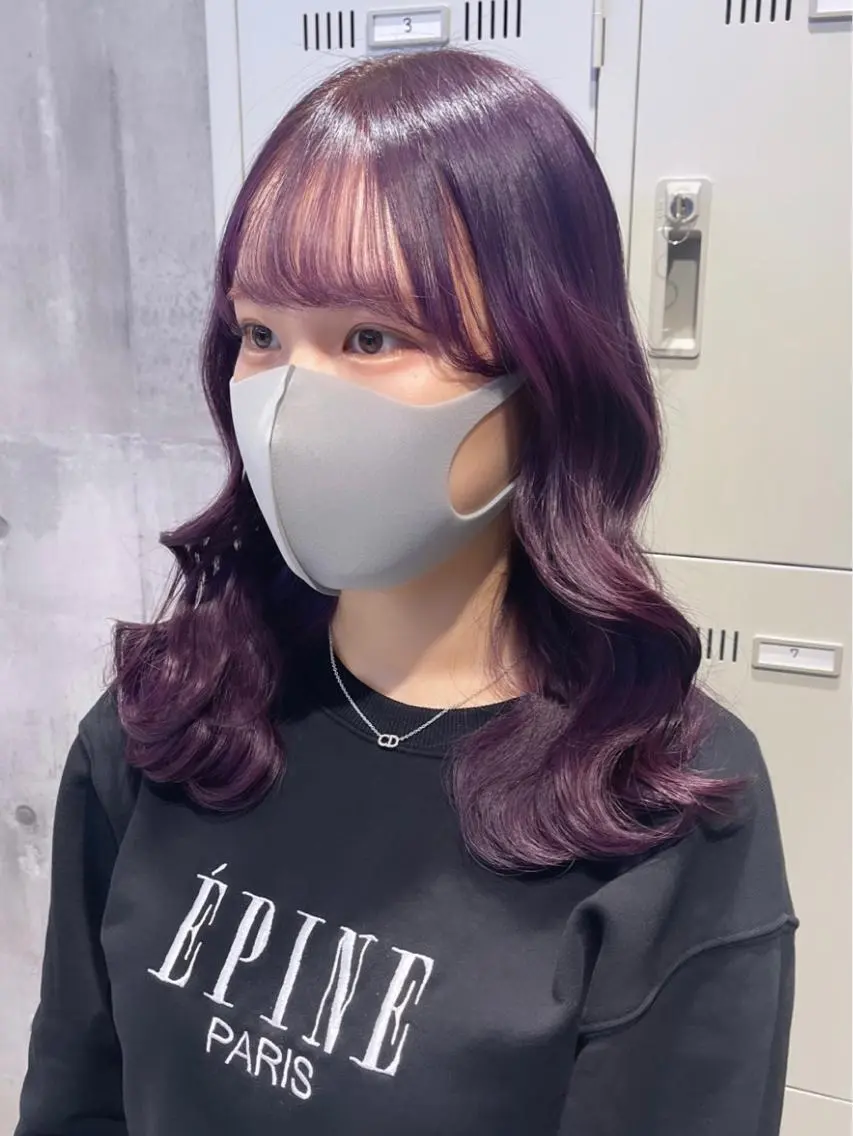 ロング カラー パーマ ヘアアレンジ メンズ キッズ ネイル マツエク・マツパ アイブロウ レイヤー/ダブル カラー/YURINAのヘアスタイル