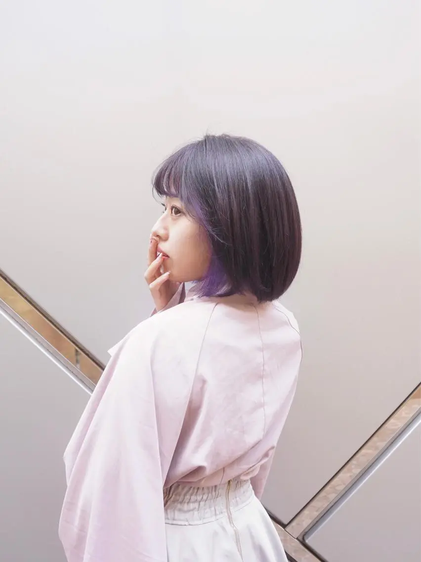 ショート カラー ピンクカラー ボブ レイヤー/グレージュ メンズパーマのヘアスタイル