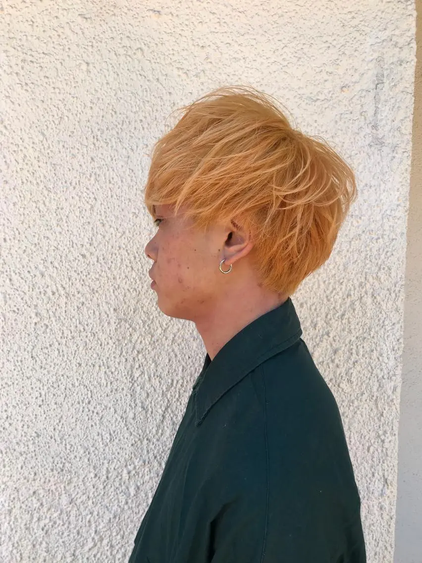 ショート カラー パーマ メンズ ニュアンスパーマ／ レイヤー／茶屋町のヘアスタイル