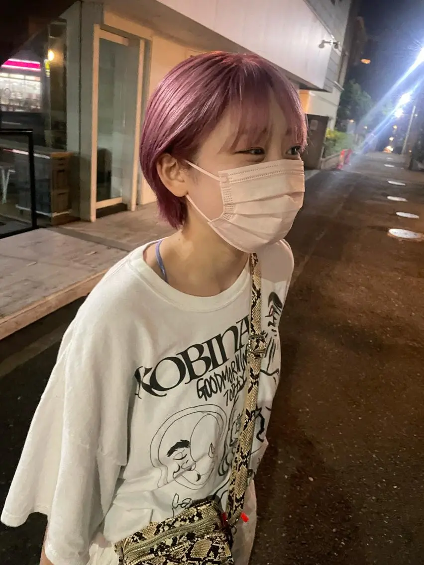 ショート カラー バレイヤージュ ブリーチ ケアブリーチ デザインカラー ダブルカラー スパイラルパーマ 🌐hina⭐️のヘアスタイル