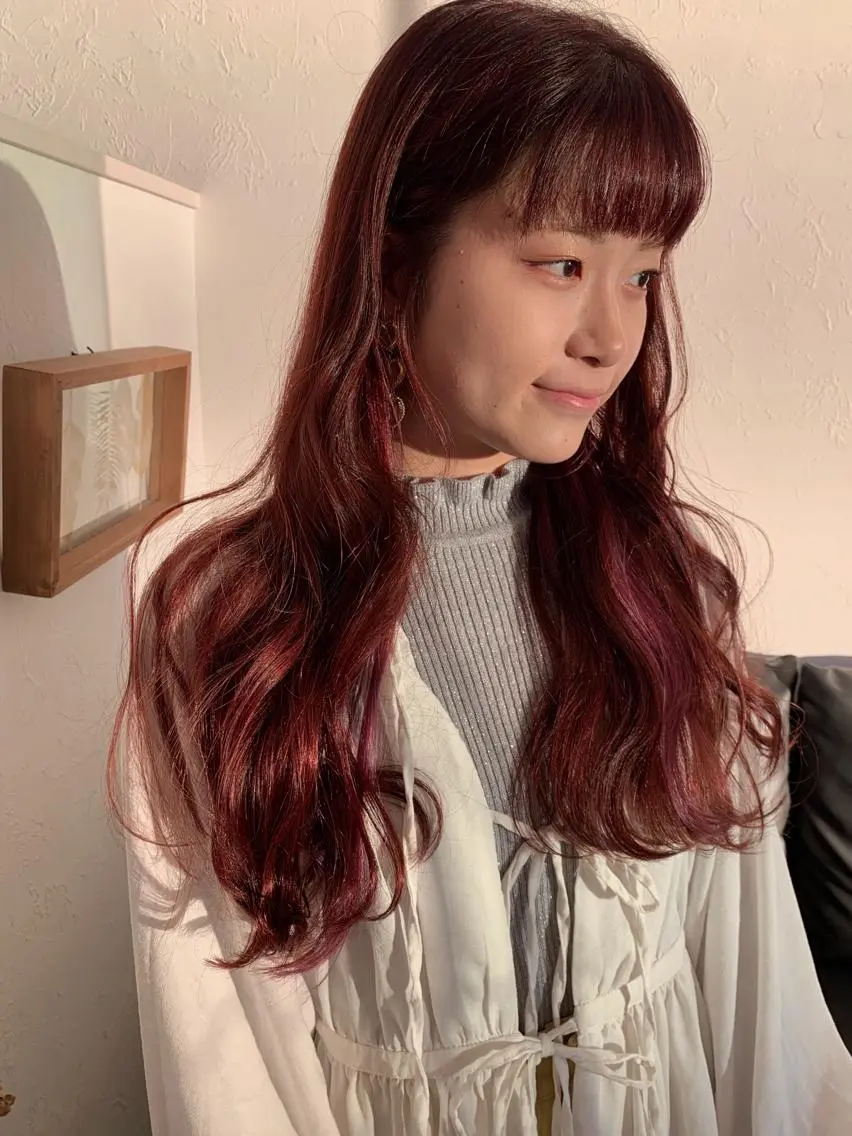ロング カラー イヤリングカラー ピンクカラー パープルカラー ヘアカラー m ā l o.🌷 サカモトマイコのヘアスタイル