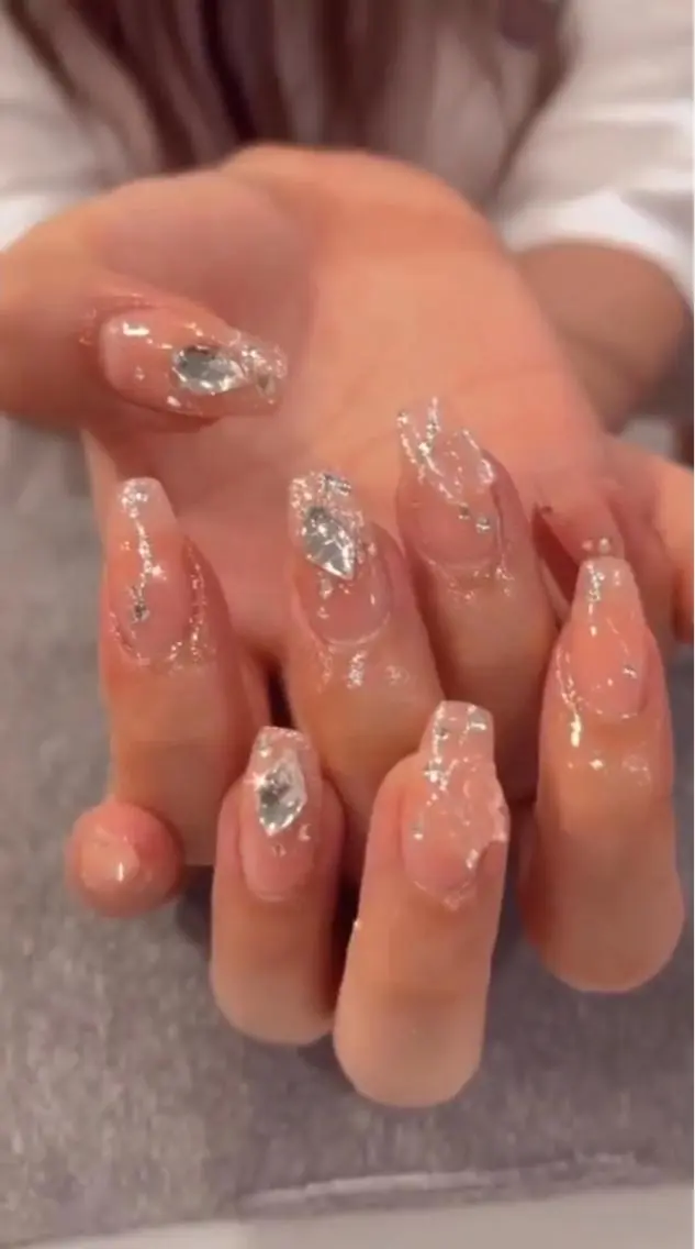 ネイル クリアネイル ラメ(グリッター) 鶴橋wooone nail.rieのネイルデザイン
