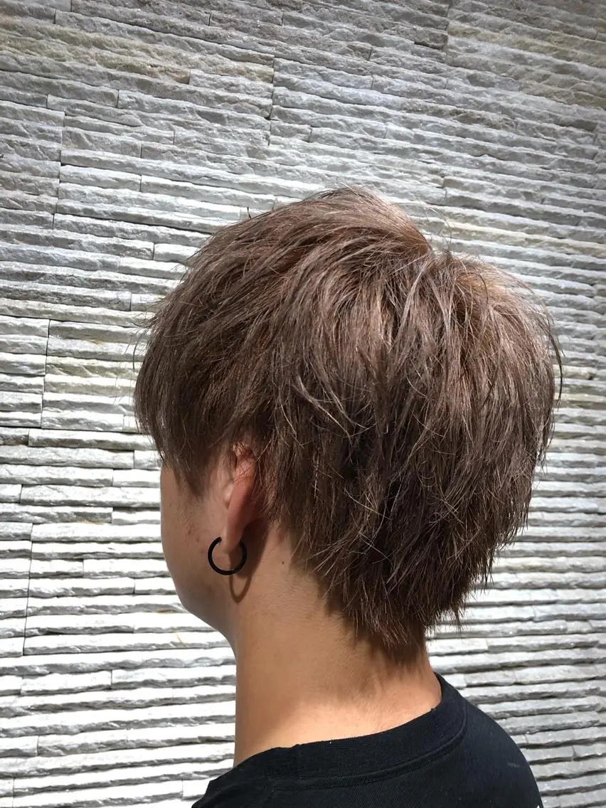 ショート カラー メンズ メンズブリーチ ツーブロック ブリーチ ピンクカラー メンズ特化☝️添田 好恵のヘアスタイル