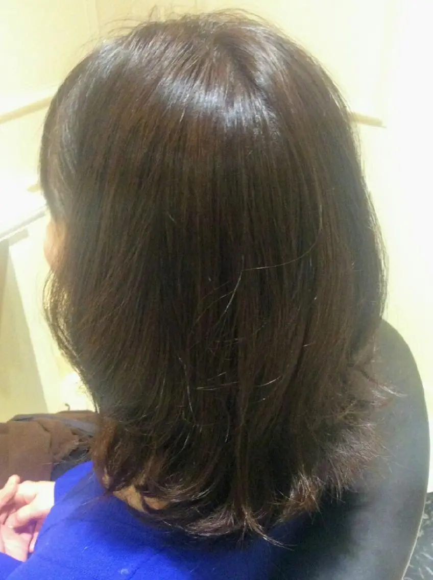 ミディアム パーマ カラー バイオレットカラー 畠村 美智子のヘアスタイル