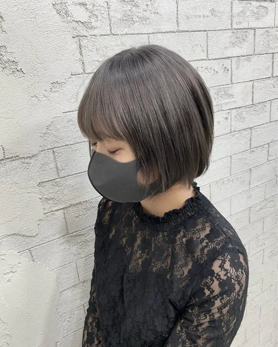 ショート カラー グレージュ達人/赤み 消し/ブリーチ/岩崎のヘアスタイル