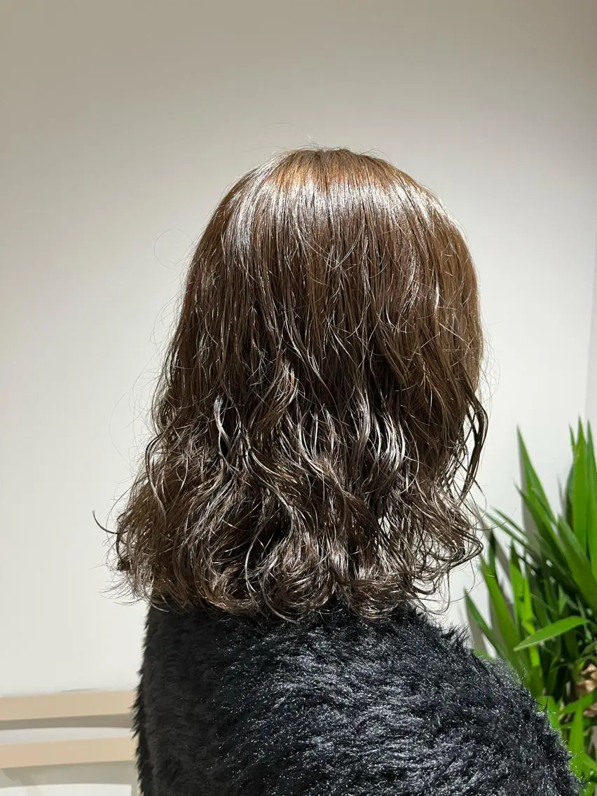 カラー パーマ 透明感カラー グレージュ 透明感ケアカラー/ レイヤー/ryokaのヘアスタイル