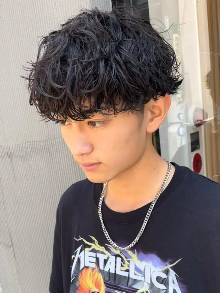 ショート パーマ メンズ メンズパーマ 波巻きパーマ SENTA✨メンズ パーマ✨fifth栄のヘアスタイル