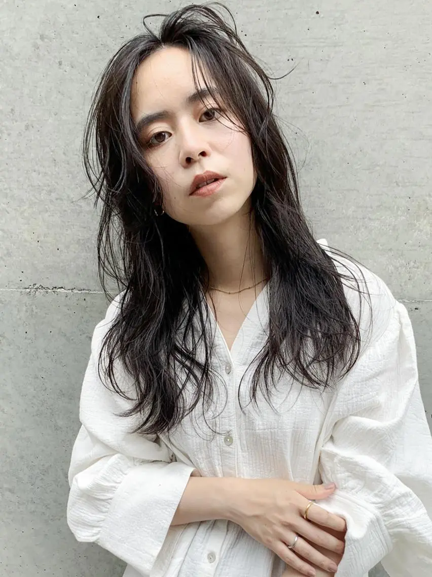 セミロング カラー パーマ ヘアアレンジ レイヤーカット ITbyALBUM 中野店のヘアスタイル