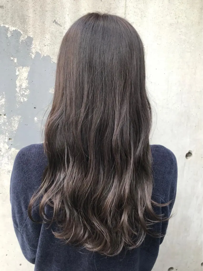 ロング カラー グレージュ ハイライトカラー ハイライト ヘアカラー トリートメント 透明感・艶カラー/ 坂田友梨奈のヘアスタイル