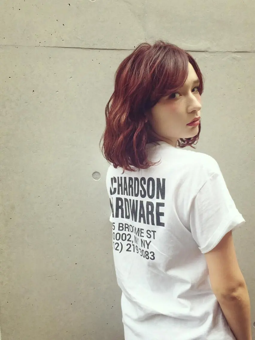 ミディアム セミロング ヘアカラー トリートメント 透明感カラー🌿ボブ ✨飛田　ケイのヘアスタイル