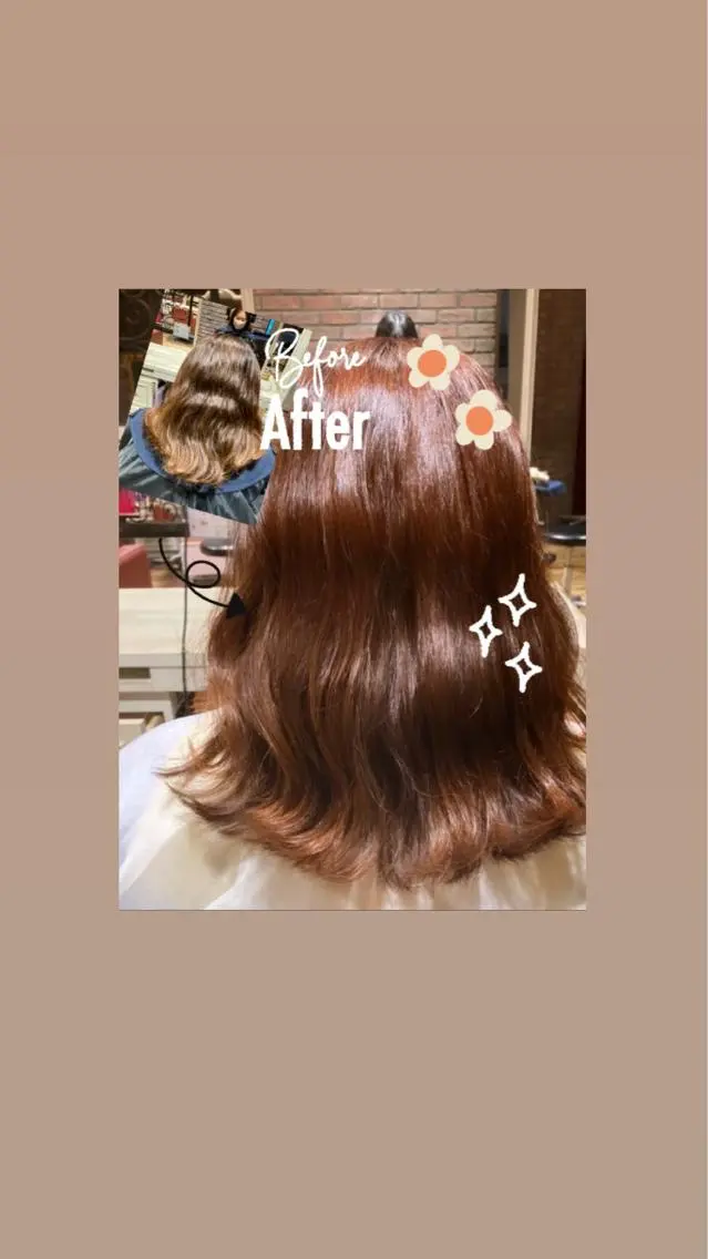 カラー 曲がる縮毛矯正 LIBER 岩名のヘアスタイル