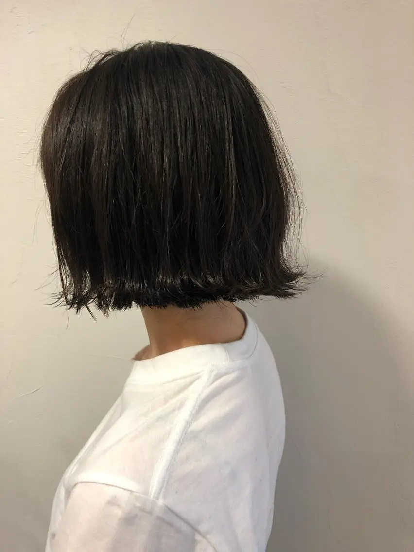 ショート 切りっぱなしボブ ボブ 外ハネヘア 千葉 郁也のヘアスタイル