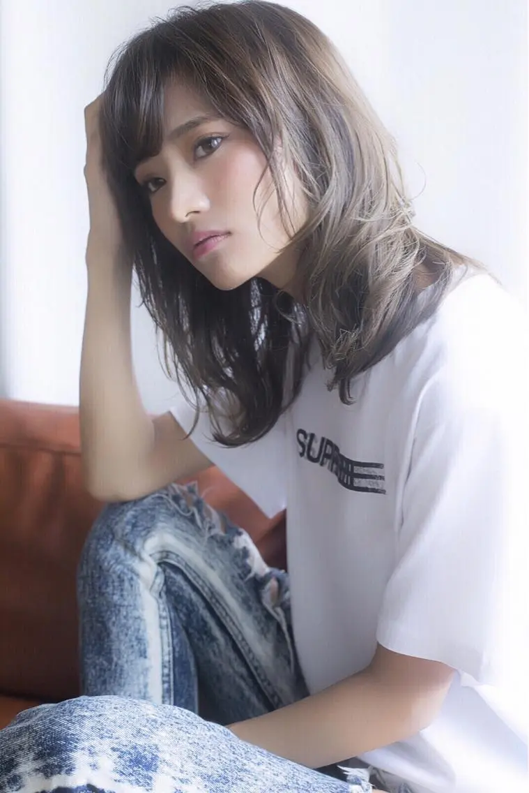 セミロング ボブ 外国人風カラー 似合わせカット 小顔カット ヘアカラー トリートメント バレイヤージュ 藤沢 髪質改善 竹内ケンゴのヘアスタイル